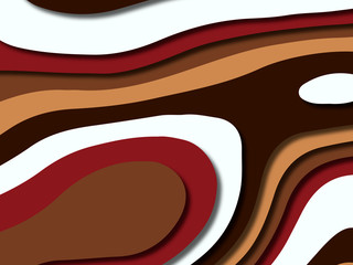 3D abstract background with paper cut shapes.Abstract paper carve template background,for book cover.Paper cut background. Abstract realistic paper decoration for design