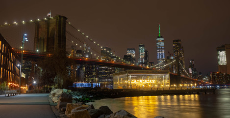 Fototapeta na wymiar Freedom Tower Skyline Brooklyn Bridge