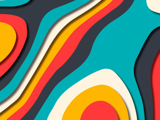 3D abstract background with paper cut shapes.Abstract paper carve template background,for book cover.Paper cut background. Abstract realistic paper decoration for design