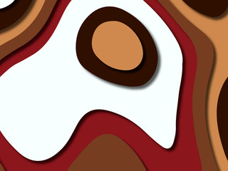 3D abstract background with paper cut shapes.Abstract paper carve template background,for book cover.Paper cut background. Abstract realistic paper decoration for design