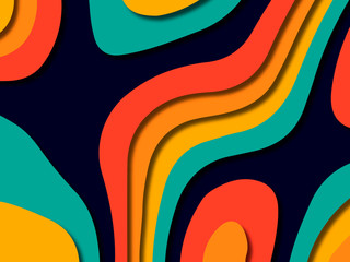 3D abstract background with paper cut shapes.Abstract paper carve template background,for book cover.Paper cut background. Abstract realistic paper decoration for design