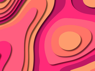 3D abstract background with paper cut shapes.Abstract paper carve template background,for book cover.Paper cut background. Abstract realistic paper decoration for design