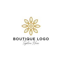 Abstract elegant tree leaf flower logo icon vector design. Universal creative premium symbol. Graceful jewel boutique vector sign