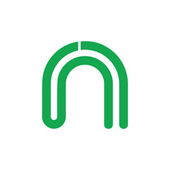 simple letter n lines logo vector