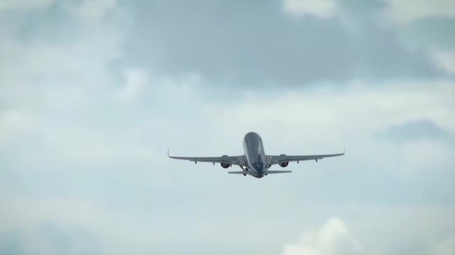 plane takes off into the air