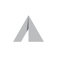 Fototapeta premium letter a triangle paper fold simple logo vector