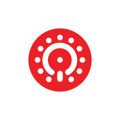 power button dots design circle logo vector