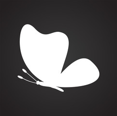 Butterfly icon on black background for graphic and web design, Modern simple vector sign. Internet concept. Trendy symbol for website design web button or mobile app