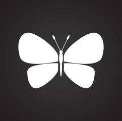 Butterfly icon on black background for graphic and web design, Modern simple vector sign. Internet concept. Trendy symbol for website design web button or mobile app