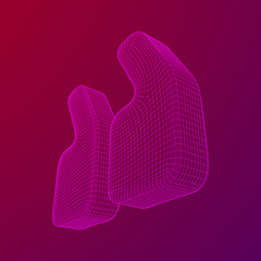 Quote comma sign abstract model line and composition digitally drawn. Wireframe low poly mesh vector illustration