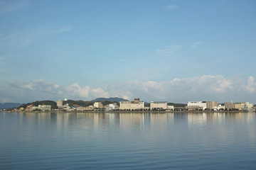 Fototapeta na wymiar 宍道湖と松江市街地