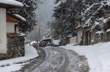 Mountain Road in Wintertime