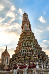 Wat Arun Temple at sunset in bangkok Thailand. Wat Arun is a Buddhist temple in Bangkok Yai district of Bangkok