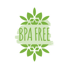 BPA free organic products stickers, Eco friendly template concept.