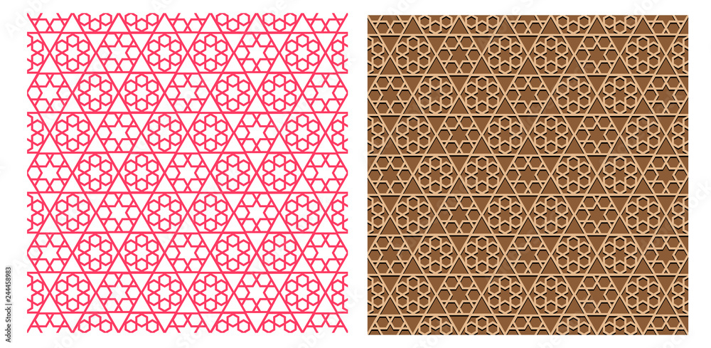 Canvas Prints Seamless geometric pattern in Islamic style vector