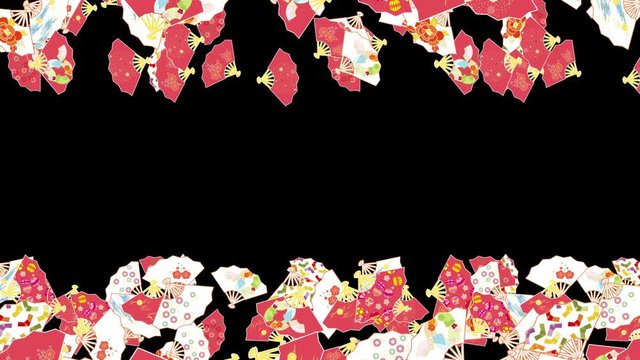 Japanese traditional folding fan pattern background