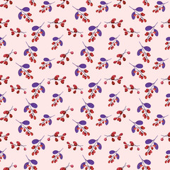 Berries Seamless pattern -1 , Pink and Purple