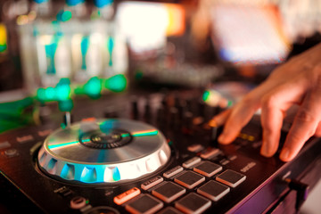 Obraz premium DJ console at the nightclub. Nightlife