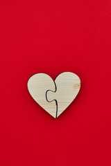 Heart shape wood for Valentine's Day