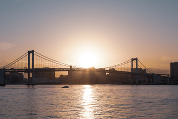 Fototapeta na wymiar (東京都ｰ都市風景)レインボーブリッジの夕景２