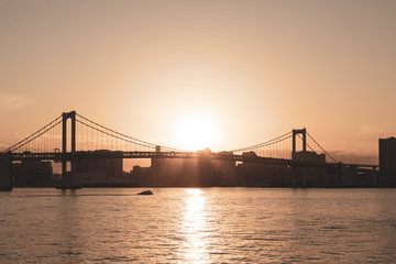 Fototapeta na wymiar (東京都ｰ都市風景)レインボーブリッジの夕景３