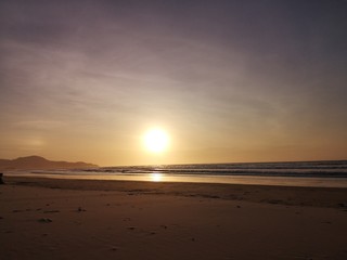 Beautiful sunset along the beach. 