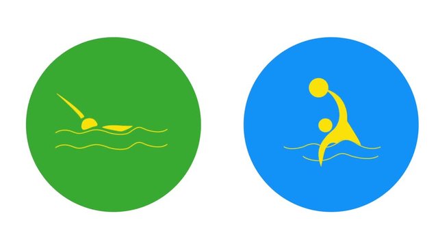 水泳のスポーツアイコンの動画