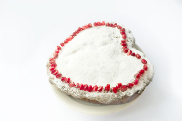Homemade Two mini valentine cake with heart stencil work in the middle, Heart Cake