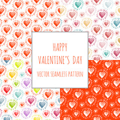 Vector watercolor seamless abstract botanical ethnic painting. Artistic handmade batik print, floral oriental textile, fabric. Valentine's Day greeting card