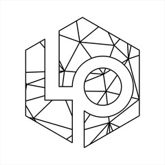 Lp initial geometric polygonal logo