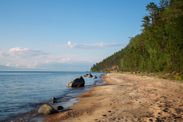 A shore on the eastern side of Lake Baikal