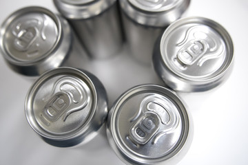 Group of an aluminum can of soda