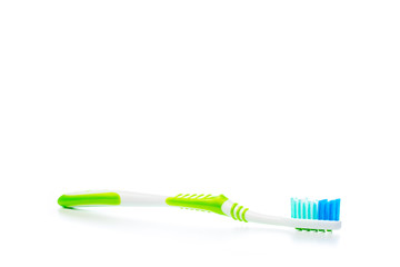 colored toothbrush on an isolated background, close up