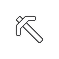 Pick axe line icon. linear style sign for mobile concept and web design. Mining pick ax outline vector icon. Symbol, logo illustration. Pixel perfect vector graphics
