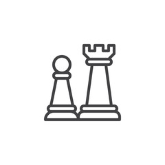 Obraz premium Chess piece line icon. linear style sign for mobile concept and web design. Chess game outline vector icon. Symbol, logo illustration. Pixel perfect vector graphics