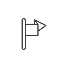 Waving flag line icon. linear style sign for mobile concept and web design. Abstract flag outline vector icon. Symbol, logo illustration. Pixel perfect vector graphics