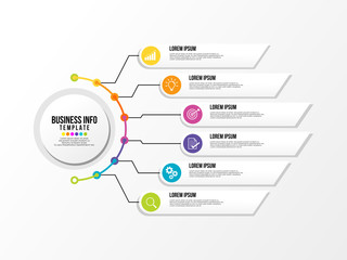 Business Infographics Element Vector Design Template. Data Visualization Timeline with circles, steps, number options most useful can be used for workflow layout, presentation, diagram, annual reports