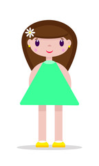Vector drawing girl on white background