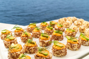 Sushi maki and the blue ocean