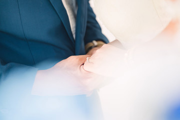 Bride and groom in wedding ceremony day