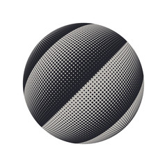 graphic sphere halftone stripes pattern silver shades white