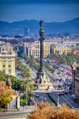 Aerial view of the city of Barcelona, Spain - obrazy, fototapety, plakaty