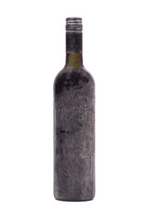 Old bottle of wine, covered in dust