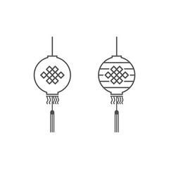 chinese new year vector red lantern outline dragon ornament culture