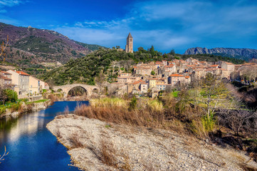 Fototapeta na wymiar The village of Olargues in the Languedoc region of France