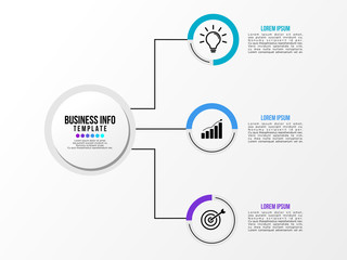 Fototapeta premium Business Infographics Element Vector Design Template. Data Visualization Timeline with circles, steps, number options most useful can be used for workflow layout, presentation, diagram, annual reports