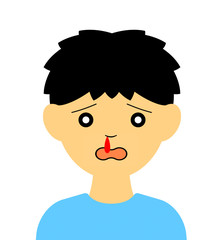 鼻血を出す男の子