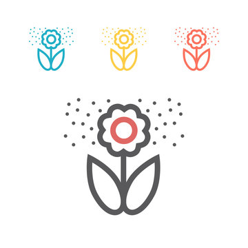 Flower Pollen Line Icon. Vector Icon For Web Graphic.