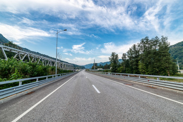 Mountain road. Landscape with rocks