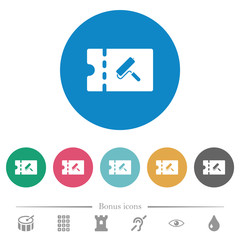 Paint shop discount coupon flat round icons